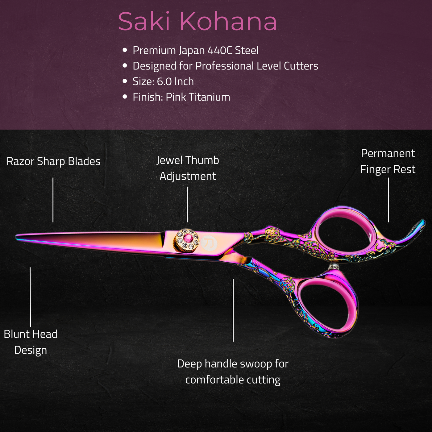 Saki Kohana Pink Hair Cutting Shears