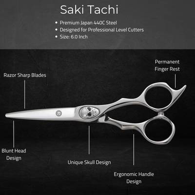 Saki Tachi Skull Barber Shears Set