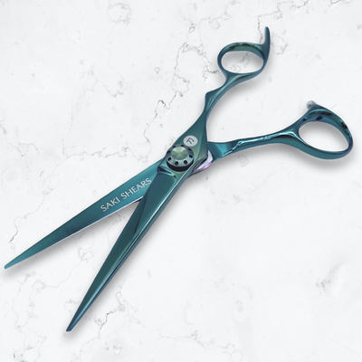 Saki Sora Teal Hair Cutting Scissors