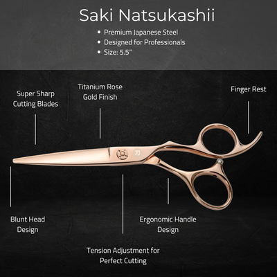 Saki Natsukashii Rose Gold Hair Cutting Shears